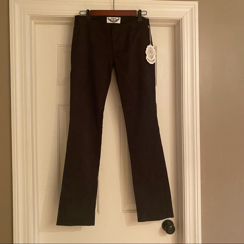 BB Dakota Damask Pattern Black Pants Size 2 NWT